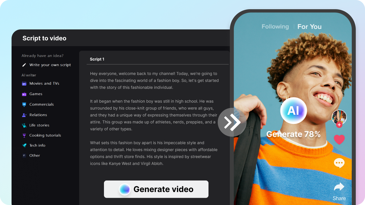 Generate trendy TikTok videos with AI tools